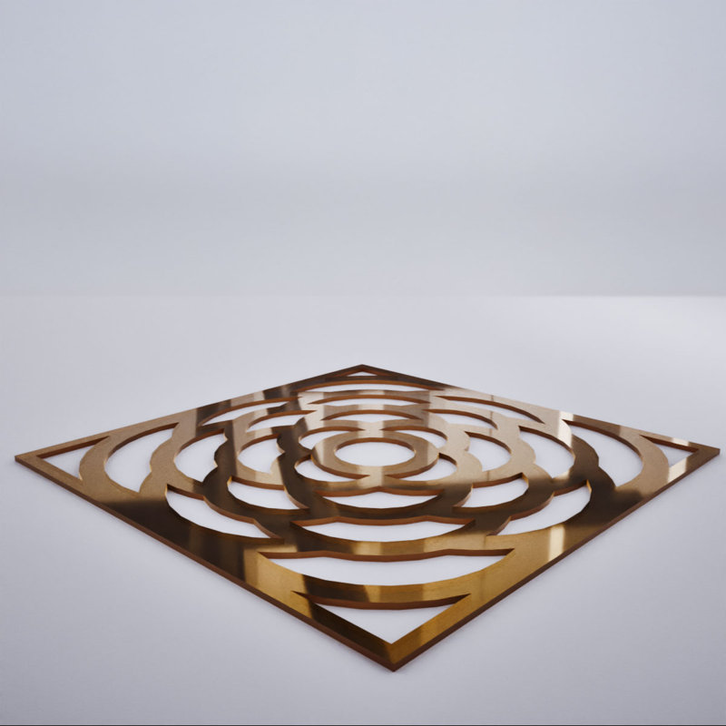 Petits panneaux muraux décoratifs en acrylique Edinburg, petit, l 11 3/8 po x H 11 3/8 po x T 1/8 po, miroir bronze, Bronze