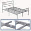 Minimalist Metal Bed Frame with Slatted Headboard-682358409-766174236
