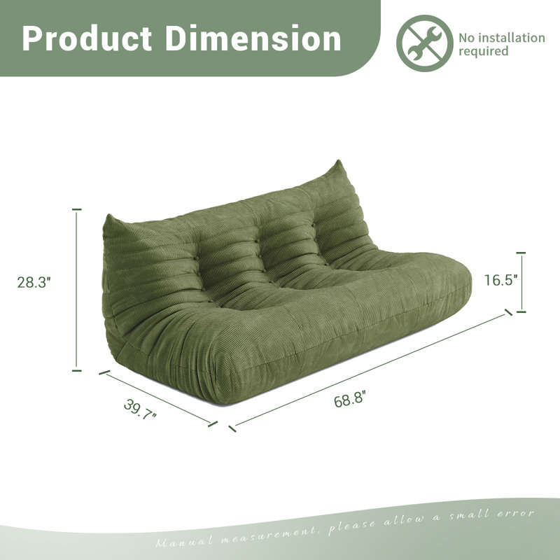 Fauteuil à billes Castleberry Lazy, Vert