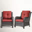 Chaises longues d'extérieur en rotin avec coussins Deb Wicker-397565553-397565554
