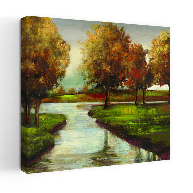 Crépuscule ou aube serein, tranquille, paysage abstrait, art naturel, H 36 po x l 36 po