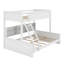 Lit simple superposé au-dessus de grand lit simple avec armoires et port USB-567722706