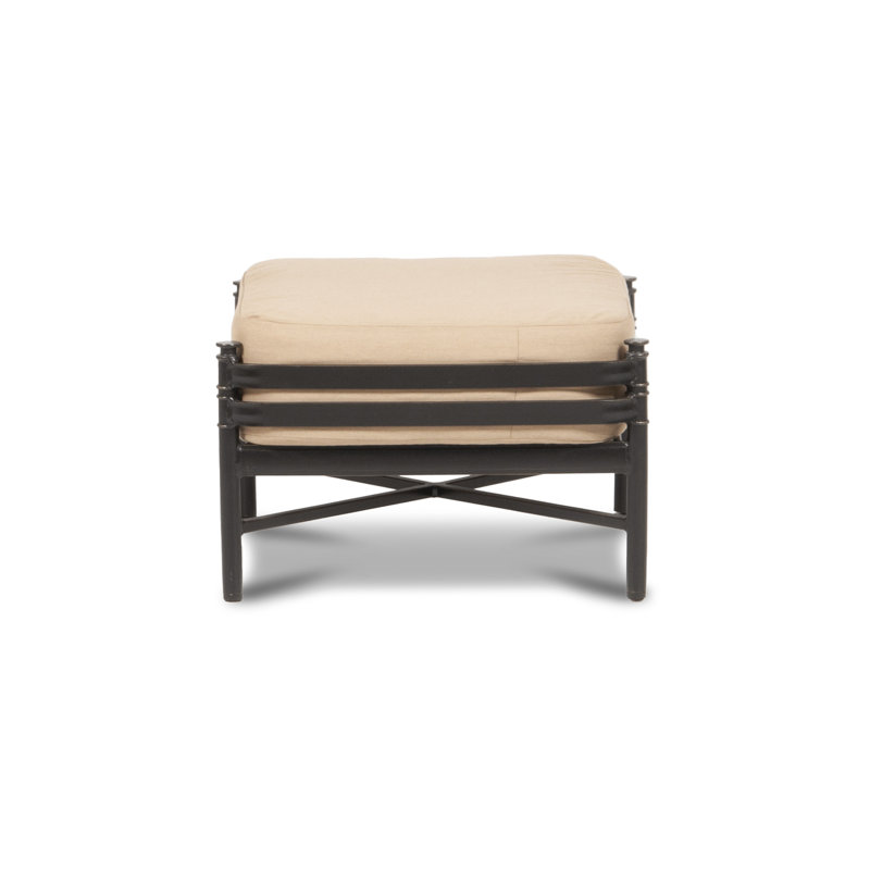 Lancaster Outdoor Ottoman, Canvas Heather Beige Sunbrella® Canvas