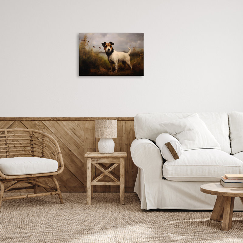 «Jack Russell Terrier», art mural sur toile par Petal Prints Design, H 16 po x l 24 po