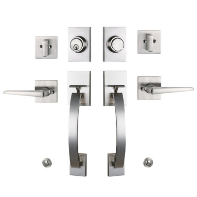 Handle With Lever And Deadbolt Reversible Entry Set