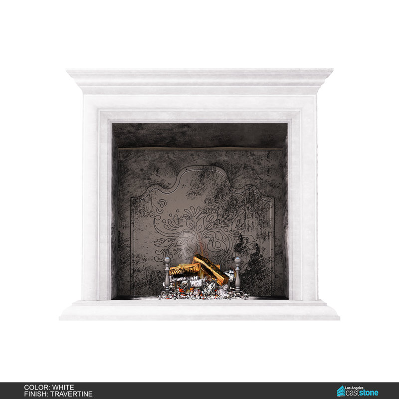 Glasgow Fireplace Mantel Surround, White Travertine