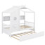 Structure de lit minimaliste en bois avec lit gigogne-114346592-114346593