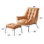 Fauteuil d'appoint en cuir fleur Zusa-1696276095