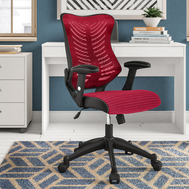 Siwar High-Back Designer Ergonomic Office Chair with Adjustable Armrests, Burgundy