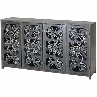 Buffet en métal noir Emancie Steampunk Gears