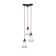 Europa 3 Light Cord Cluster Pendalier Shown In Brushed Nickel Finish With 5" White Linen Glass
