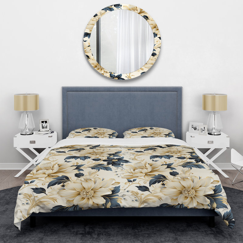Ensemble de housse de couette Contemporary Motifs Victorian, Housse de couette pour grand lit et 2 taies décor