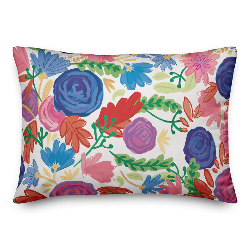 Housse de coussin rectangulaire d'extérieur 12 pièces Bright Flowers, Mauve