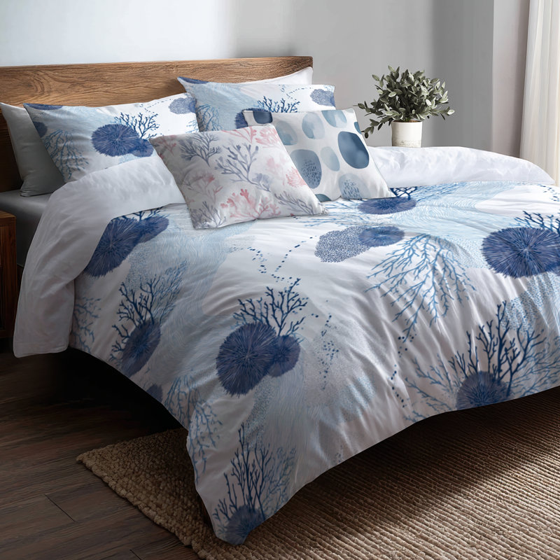 Ensemble de housse de couette et coussin décoratif Coastal, Housse de couette grand + 4 pièces supplémentair