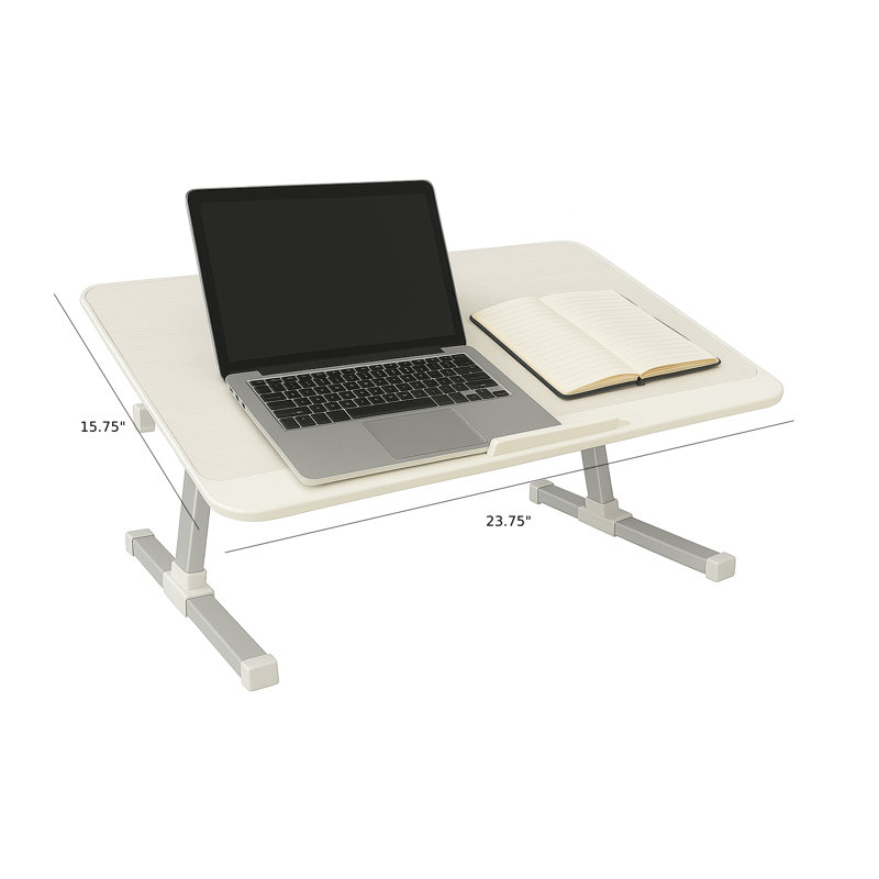 Plateau d'ordinateur Elements, table d'ordinateur réglable pliable, blanc, Noir