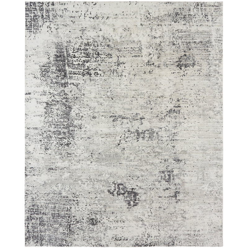 Tapis gris / ivoire Connor, Rectangle 8 pi 6 po x 11 pi 6 po