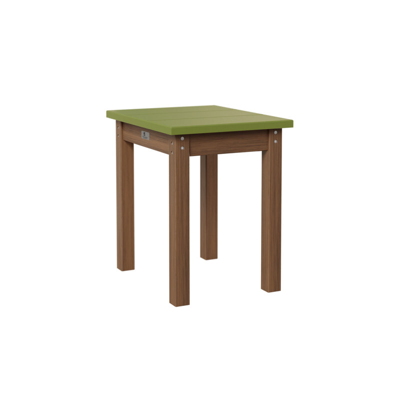 Outdoor Rectangle Side Table, Kiwi Green, Antique Mahogany