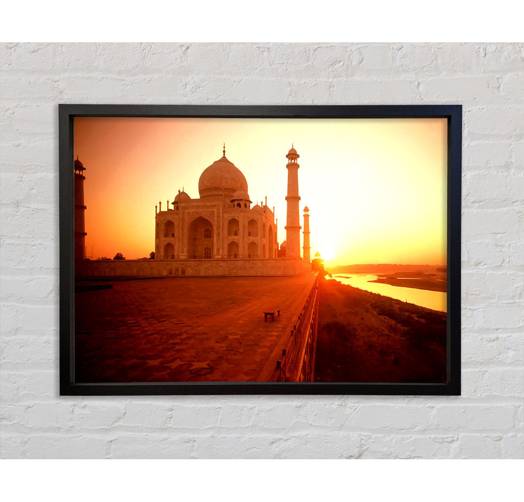 Das Taj Mahal bei Sonnenuntergang Indien - Einzelner Bilderrahmen Kunstdrucke auf Leinwand