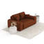 Two-seater square arms loveseat sofa-682303234