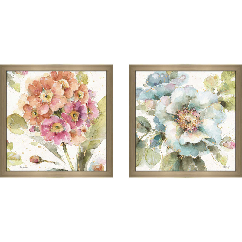 " Country Bloom VI " 2 - Pieces, 16.5" H x 33" W, No Mat