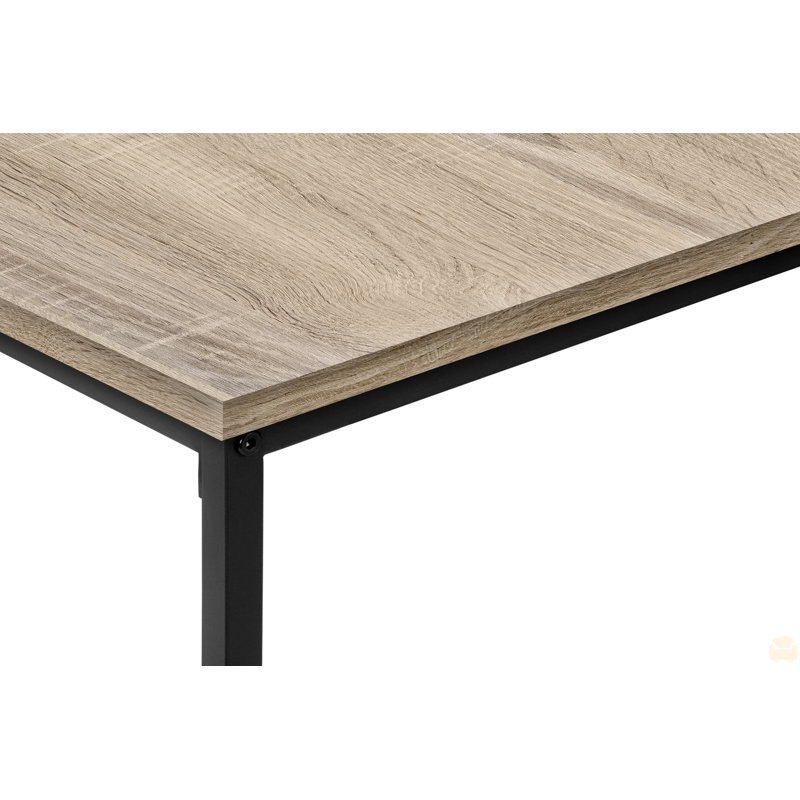 Ensemble de table, ensemble de 3 pièces, café, bout, métal noir, Taupe