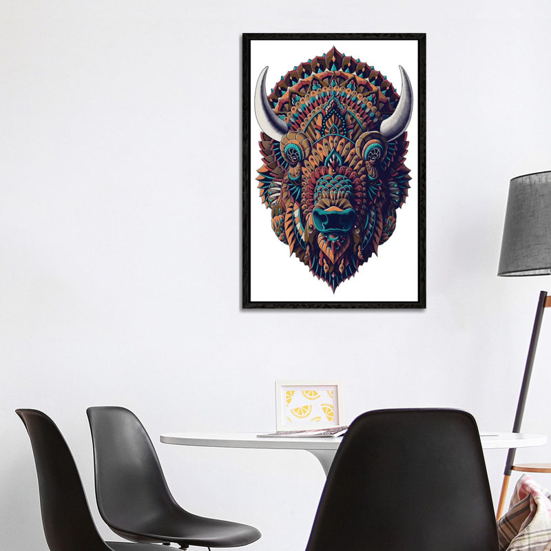 Bison In Color I by Bioworkz - Print on Canvas, 101.6 cm H x 66.04 cm W, Black Framed