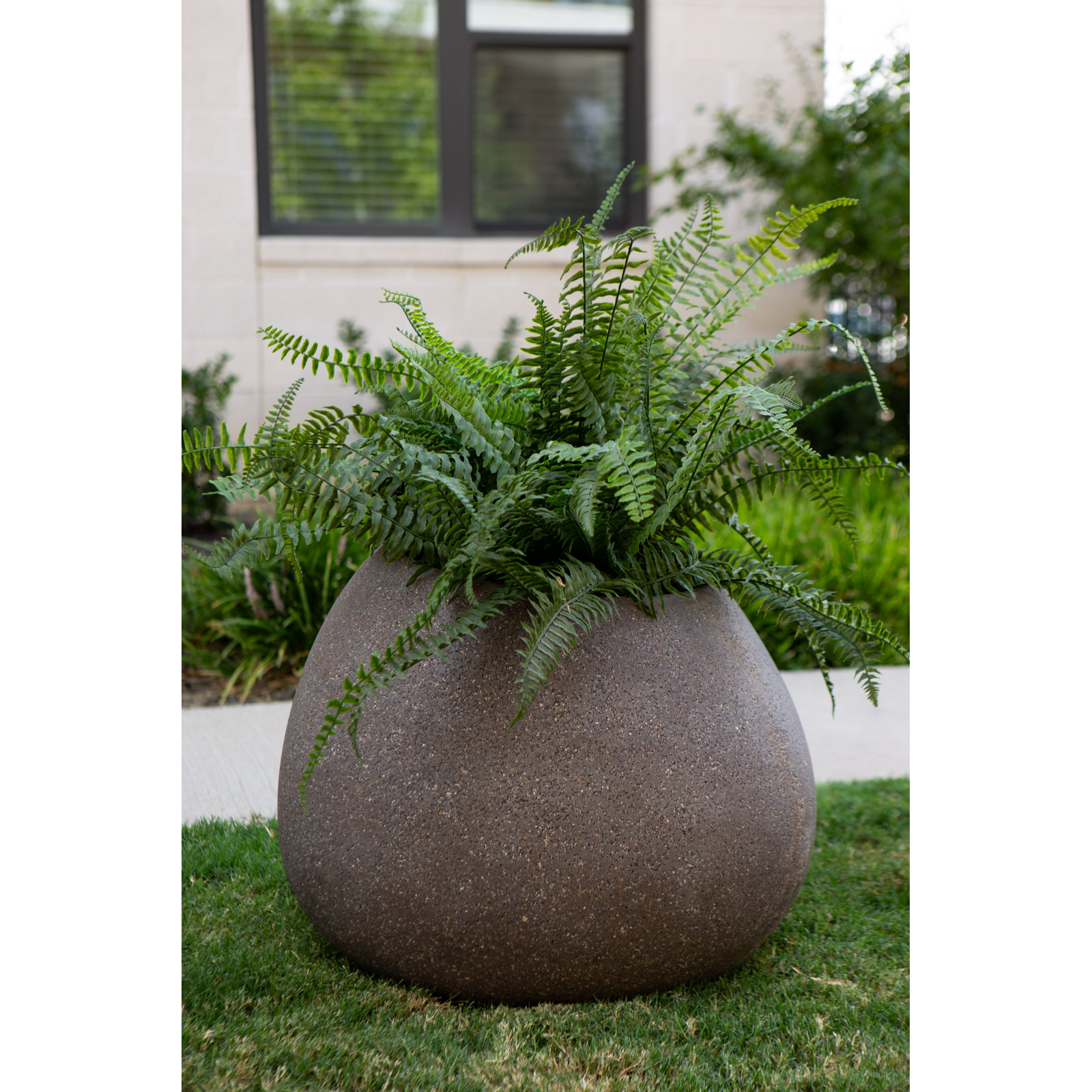 26 in. Lightweight Rock Garden Planter, Brown