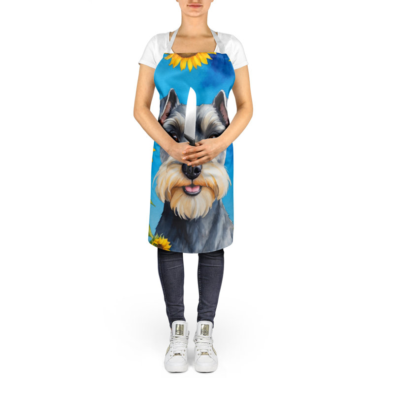 Schnauzer en tablier tournesols