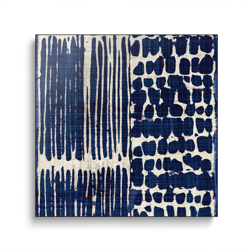 Reproduction d'art sur toile, Steikix en métal - Indigo Batik III par Wild Apple