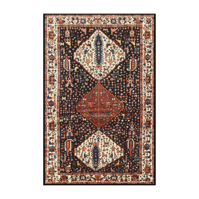 Tapis noir/jaune clair/orange Tammo