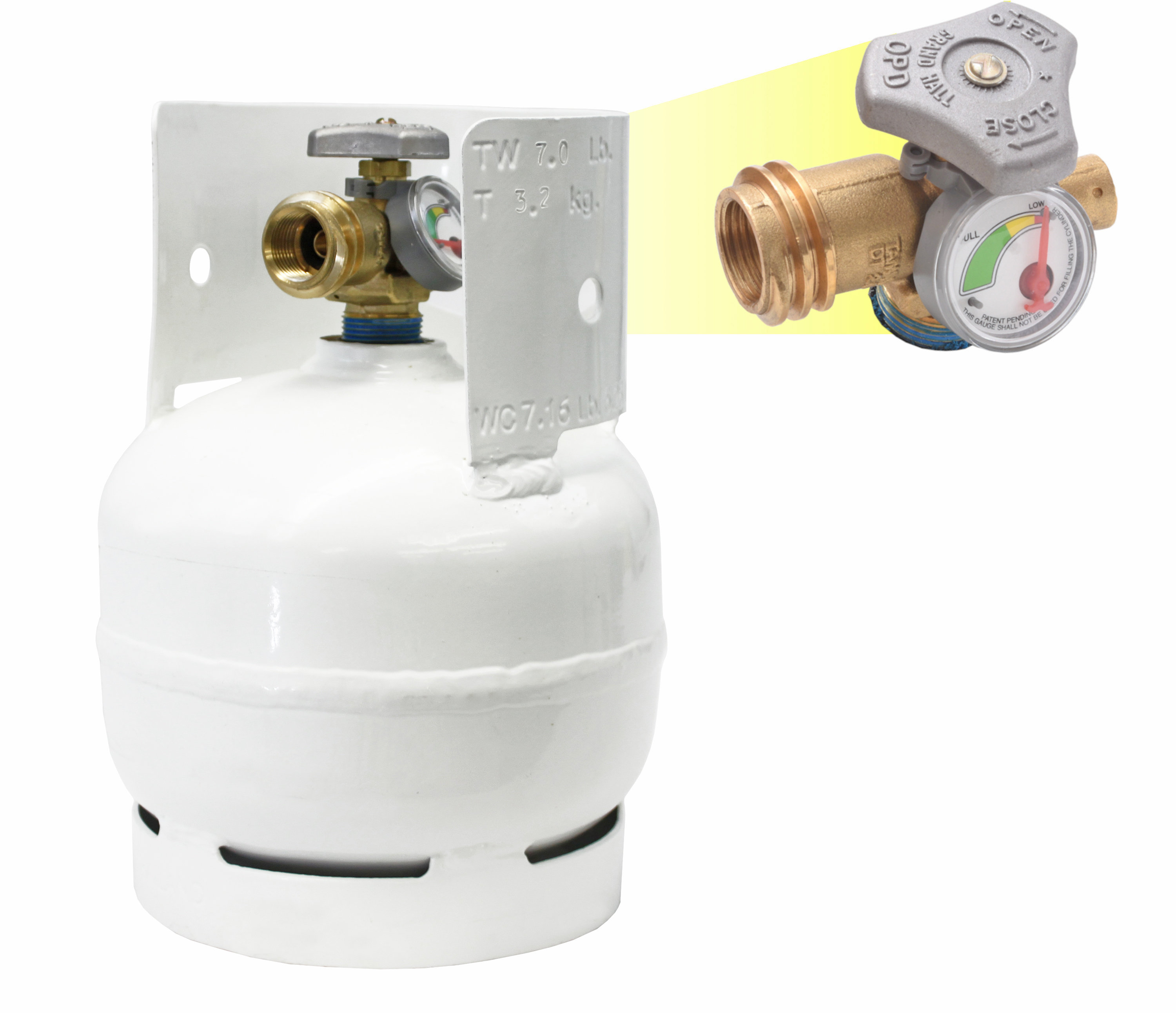 Flame King 3LB Empty Steel Propane Tank LP Cylinder with Gauge and OPD ...