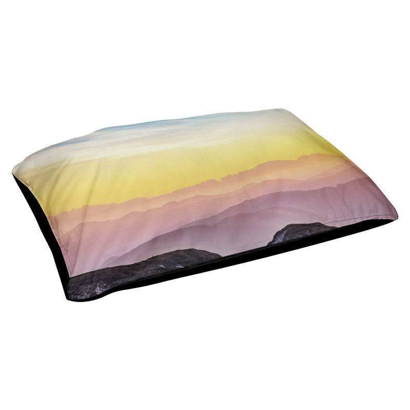 Coussin stylisé paysage Burress, L 42 po x l 52 po, Noir