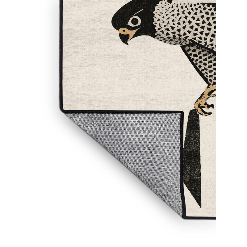 Tapis beige lavable à la machine Pantelia Falcon, 7 x 9