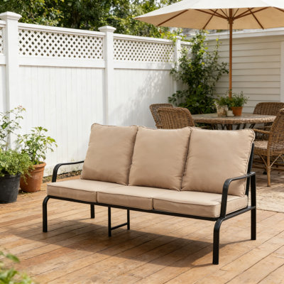 Patio garden 3 Seater sofa With Cushions by Lark Manor