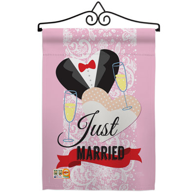 Double Sided 18.5'' H x 13'' W Polyester Wedding Flag Set