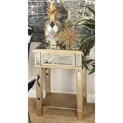 Porte-table d'appoint en bois à 1 tablette Phil