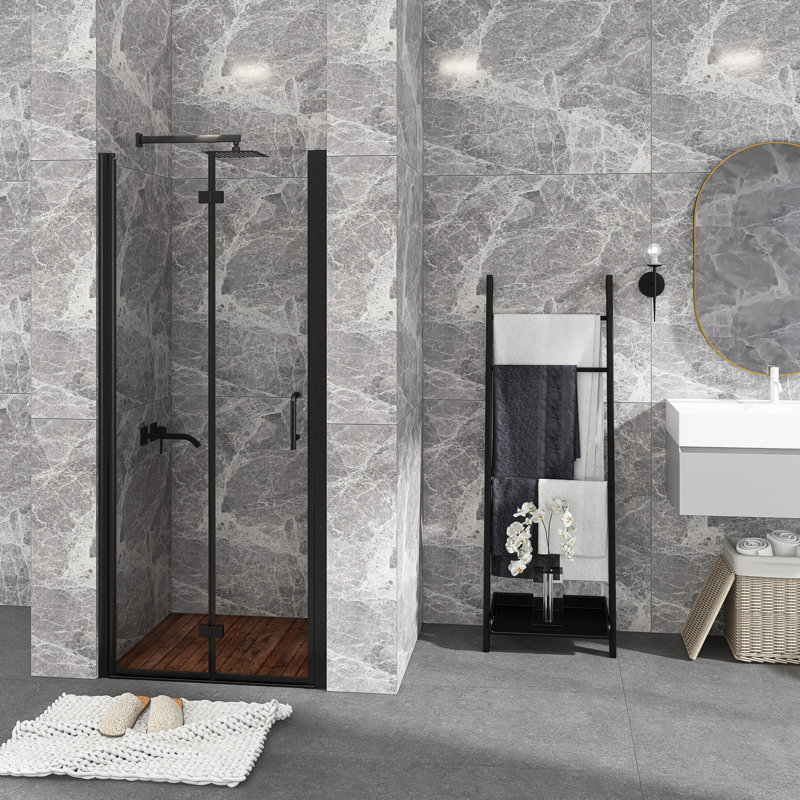 Porte de douche pliante en demi-cadre l 32 po x H 72 po