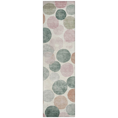 Machine Washable Indoor/Outdoor Xhevrie Salmon Rug
