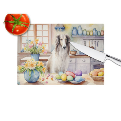 Planche à découper en verre de décoration Barzoï