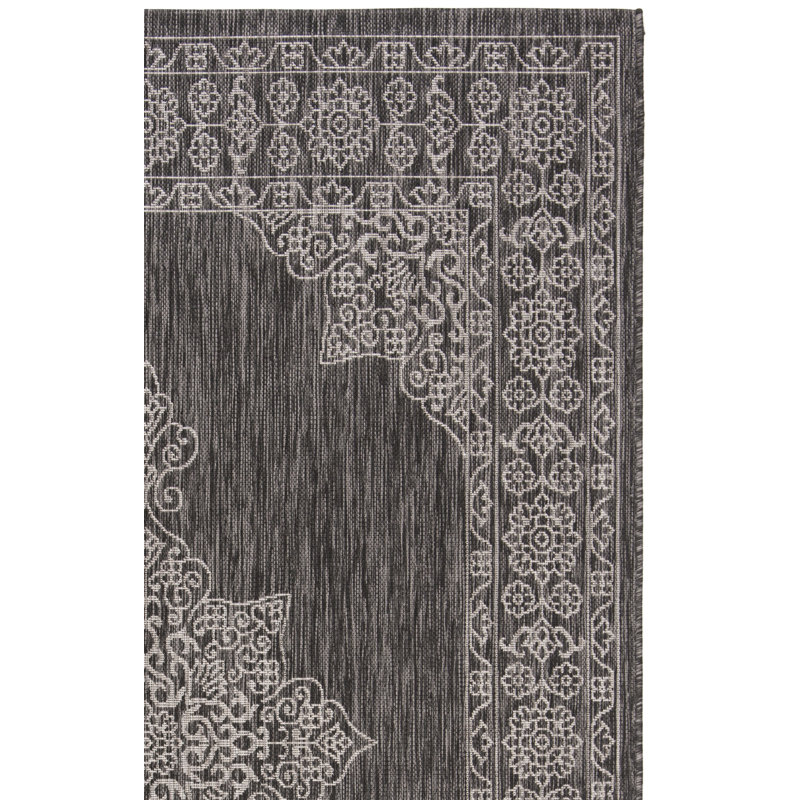 Arneshia Floral Brown/Tan Indoor/Outdoor Area Rug, Rectangle 8' x 11'