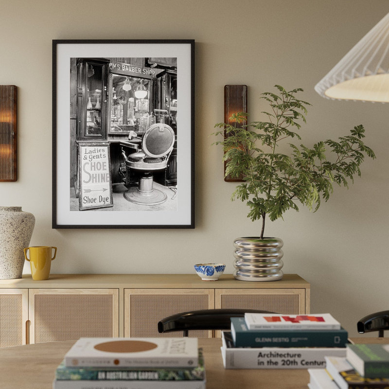 United House Wrecking Print by Barbara Alper, H 32" x W 24", Black Maple