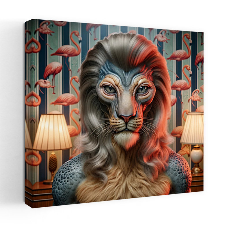 Art contemporain, art animalier contemporain surréel, H 18 po x l 18 po