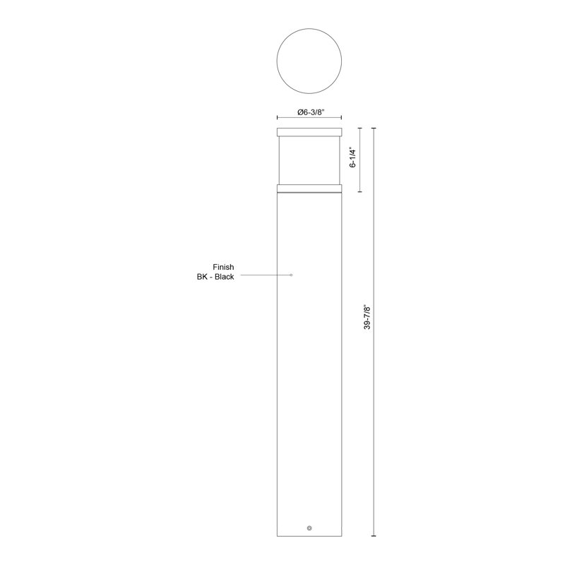 Chadworth LED Bollard Light, 39.88" H x 6.38" W x 6.38" D