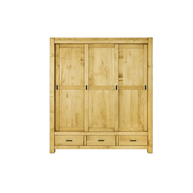 Mccollough 3 Door Solid Wood Wardrobe