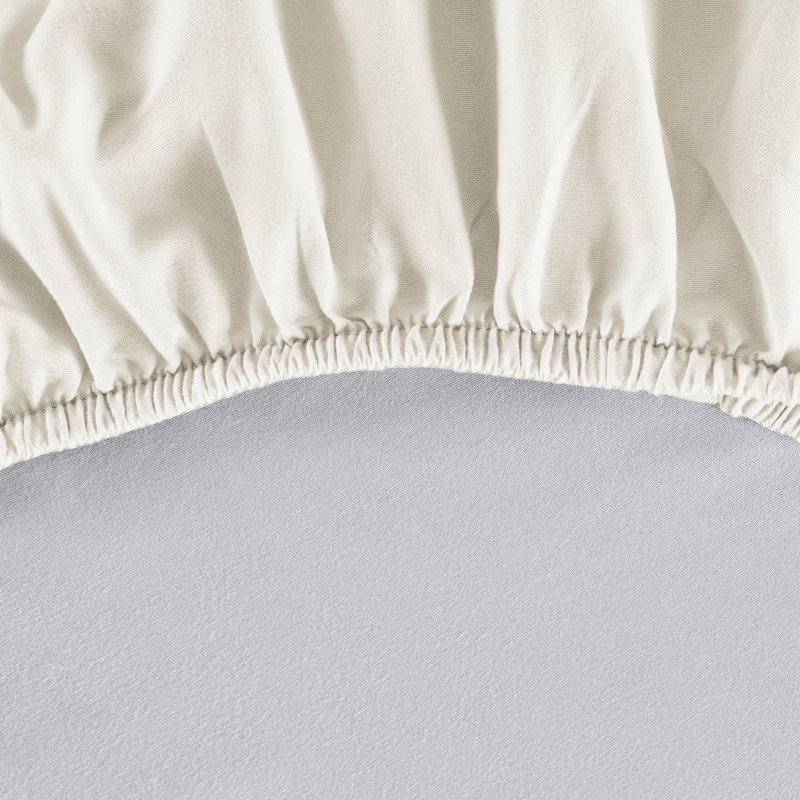 Ultra Soft 200 Thread Count Microfiber Fitted Sheet, Cream, Double (4'6)