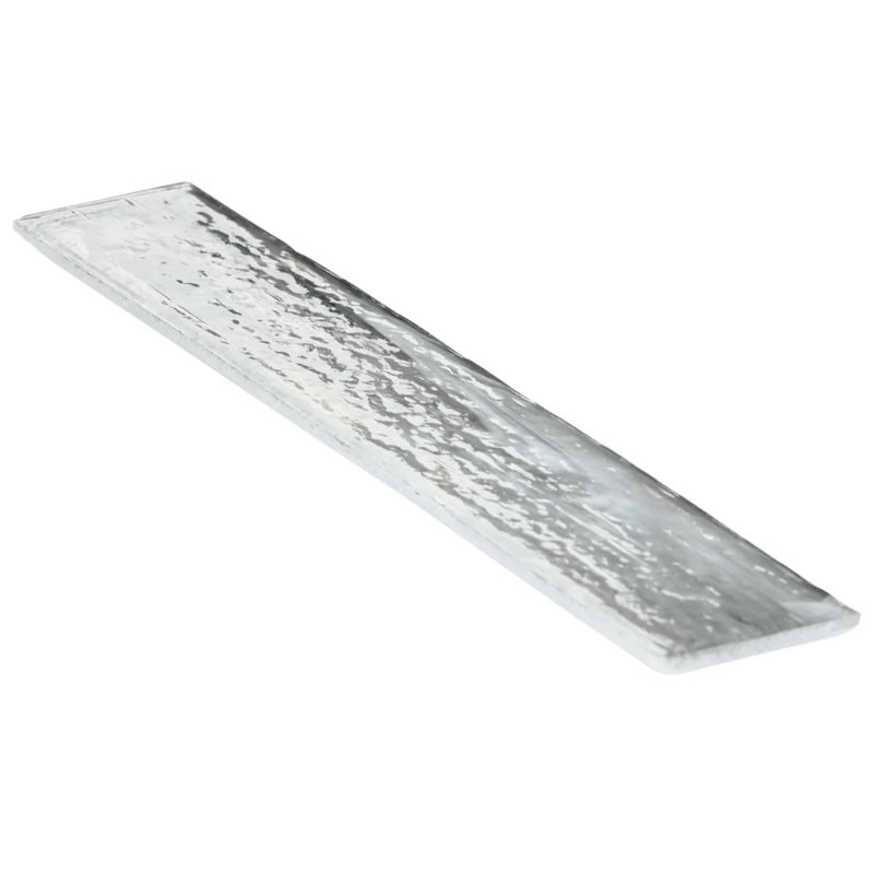 Komorebi Brick Metallic 2X12 Subway Look Polished Glass Tile, Mineral Ice Gray