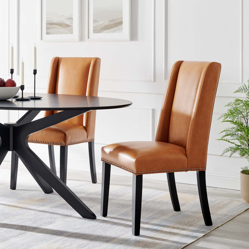 Chaise en vinyle Modway Baron, Brun clair