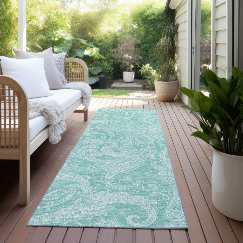 Tapis intérieur / extérieur Cresley avec envers antidérapant, Tapis de couloir 2 pi 3 po x 7 pi 6 po
