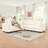 Faux Rabbit Fur L-Shaped Upholstered Sectional Sofa-492694269