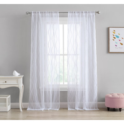 Cortinas Transparentes Blancas Laura Ashley - 4 Paneles, Rayas Sutiles, Bolsillo Para Barra